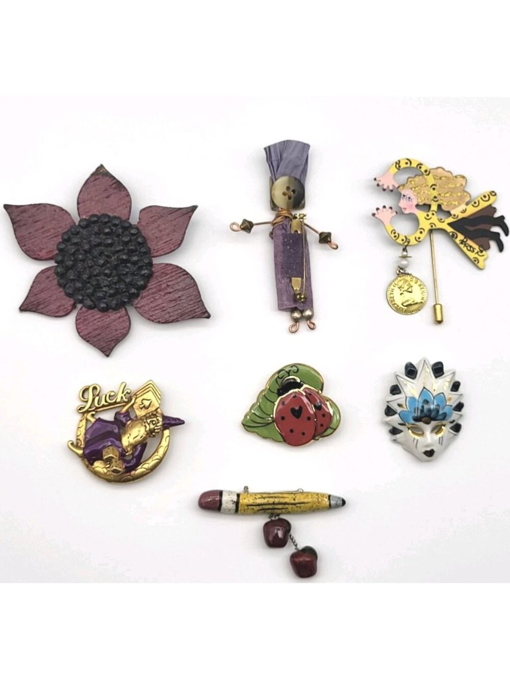 Vintage Brooch pin lot Whimsical statement pieces unique collection bundle